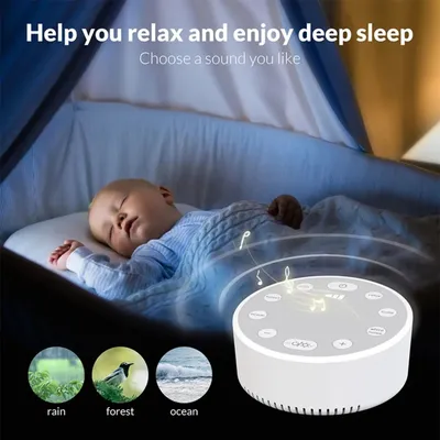 Baby White Noise Machine USB Rechargeable Timed Shutdown Sleep Machine Baby Sleep Sound Player Night