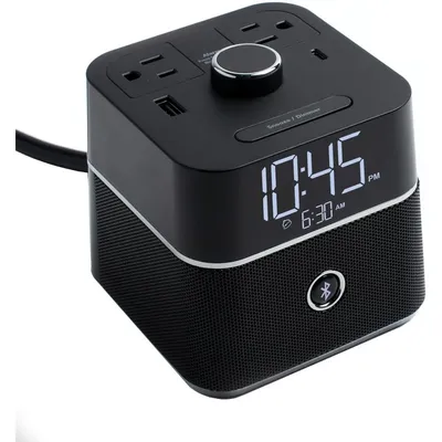 User Friendly & Convenient Alarm Clock Charger | 2 USB Ports | 2 Tamper Resistant Sockets |