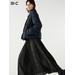 Women's Pleated Long Skirt | Checked | Gray | XS | UNIQLO US