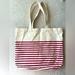 J. Crew Bags | J.Crew Jcrew Large Canvas Reusable Everyday Stripe Tote Bag | Color: Cream/Red | Size: Os