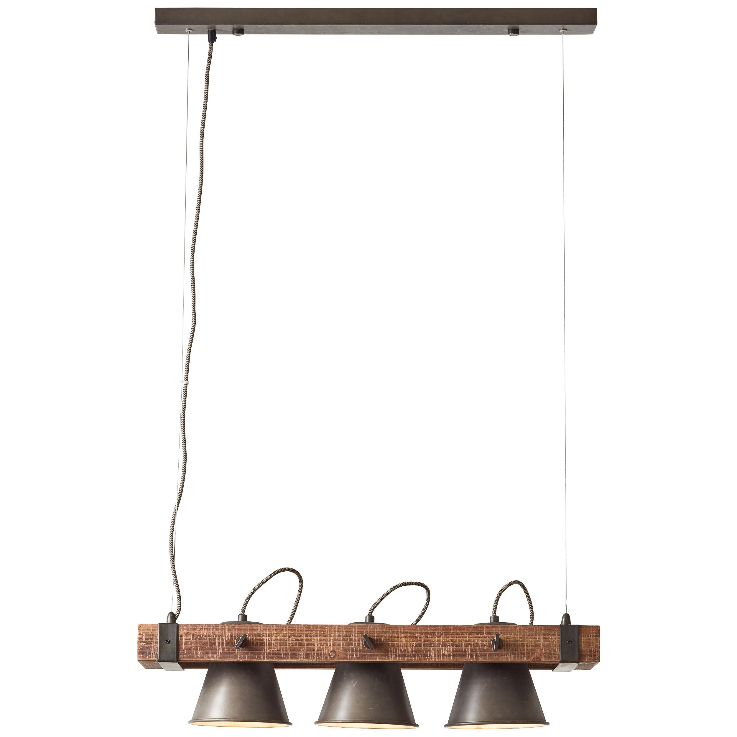 BRILLIANT Pendelleuchte "Decca", schwarz (schwarz stahl), 3, H: 115cm, 1 Stk., Leuchten, Hängelampe 3flg schwarz stahl Image