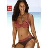 Bügel-Bikini S.OLIVER, Damen, Gr. 38, Cup D, rot (rot, braun), Polyamid, bedruckt, Bikini-Sets, mit grafischem Druckdesign