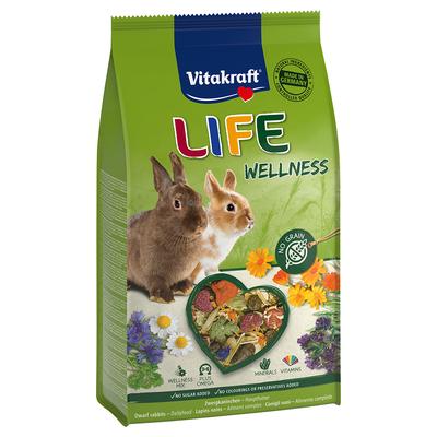 Sparpaket: 5x600g Vitakraft Life Wellness Zwergkaninchen Kleintierfutter