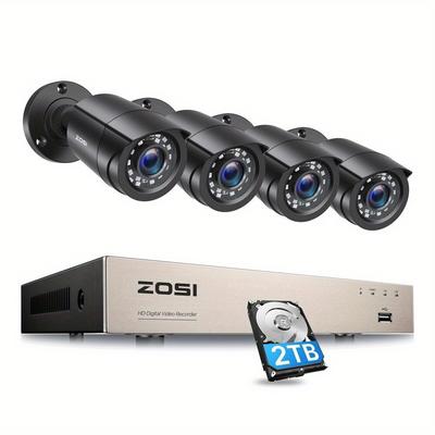 TEMU Zosi 1080p Home Outdoor 8ch 5mp Lite Dvr Hard Drive 2tb