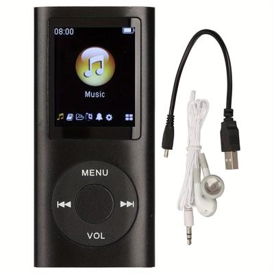 TEMU Portable Mp3 Player With Ultra-thin 1.8-inch Lcd Screen And Headphones