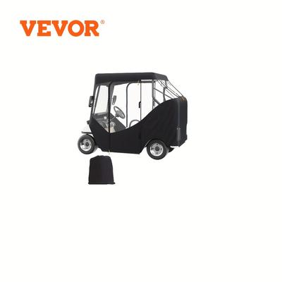 TEMU Vevor Golf Cart Enclosure, 600d Polyester Driving Enclosure With 4-sided Transparent Windows, 2 Passenger Covers Universal Fits For Most Brand Carts, Sunproof And Dustproof Outdoor Cart Cover