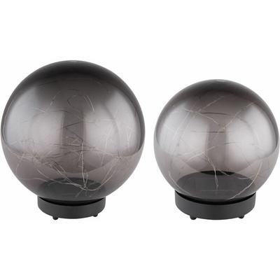 2er Set led Außen Steck Leuchten solar Kugeln rauch Veranda Garten Deko Beleuchtung Balkon Lampen Image