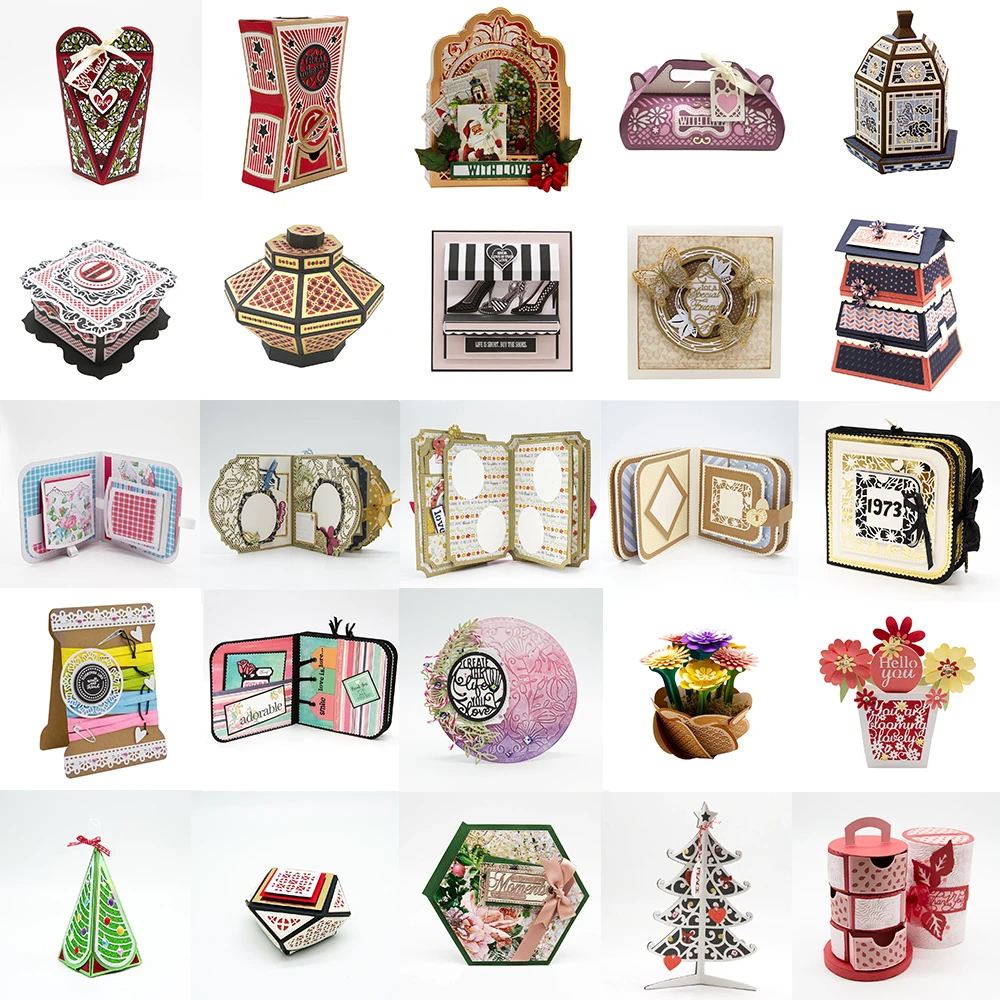 3D Postkarte geschichtet Metalls ch neiden stirbt DIY Scrap booking Weihnachten 3d falten Geschenk boxen Prägung Handwerk Vorlage 2023 neu Image