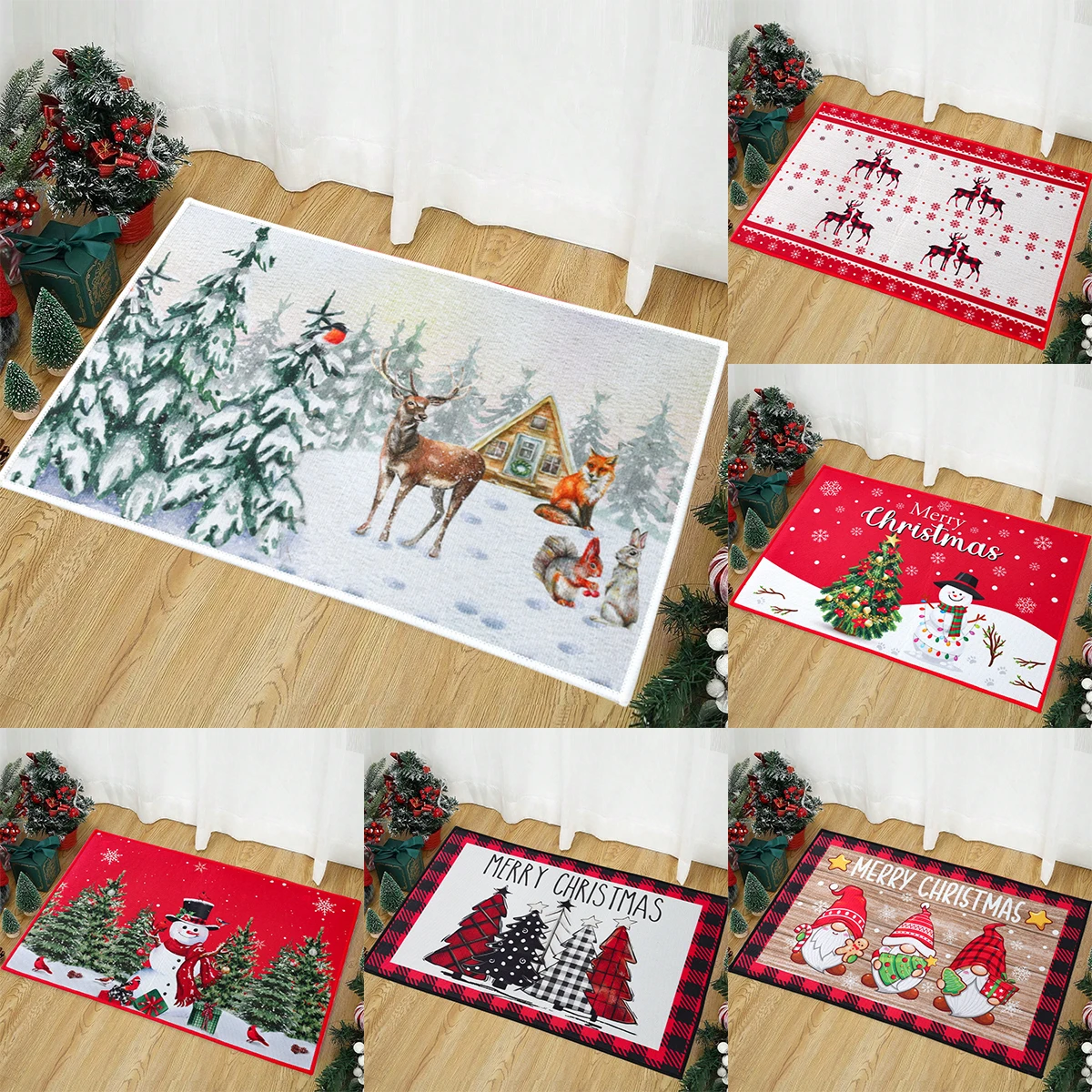 Weihnachtsdekoration, Fußmatte, Eingangstür, Schlafzimmer, Bad, Toilette, Anti-Rutsch-Matte, Teppich, 205, Frohe Weihnachten, Navidad, Neujahrsgeschenk