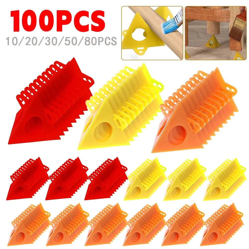 10-100 Stück Mini-Farb ständer Werkzeug Dreieck Farb kissen Füße für Tischler Holz bearbeitungs zubehör Pyramiden ständer gesetzt Image