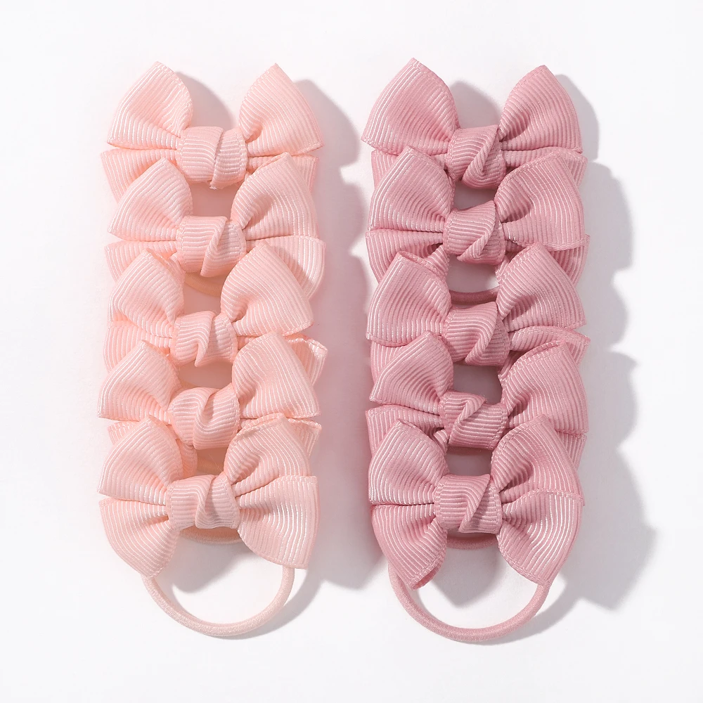 10 Teile/los Ripsband Zopf Bögen Elastische Haar Krawatten Haar Bands Halter Neue Jahr Haar Zubehör für Baby Mädchen Geschenk Image