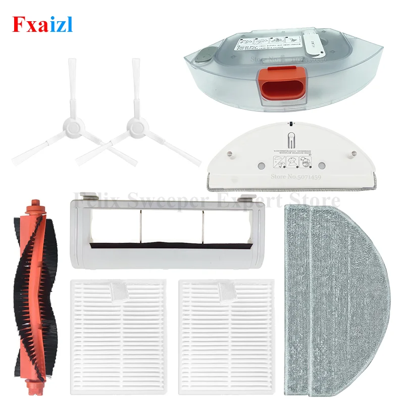 Für Xiaomi E10 B112 E12 Roboter Staubsauger Teile Wichtigsten Seite Pinsel HEPA 2 in 1 Wasser Tank Staub Box Mopp Tuch halterung Zubehör Image