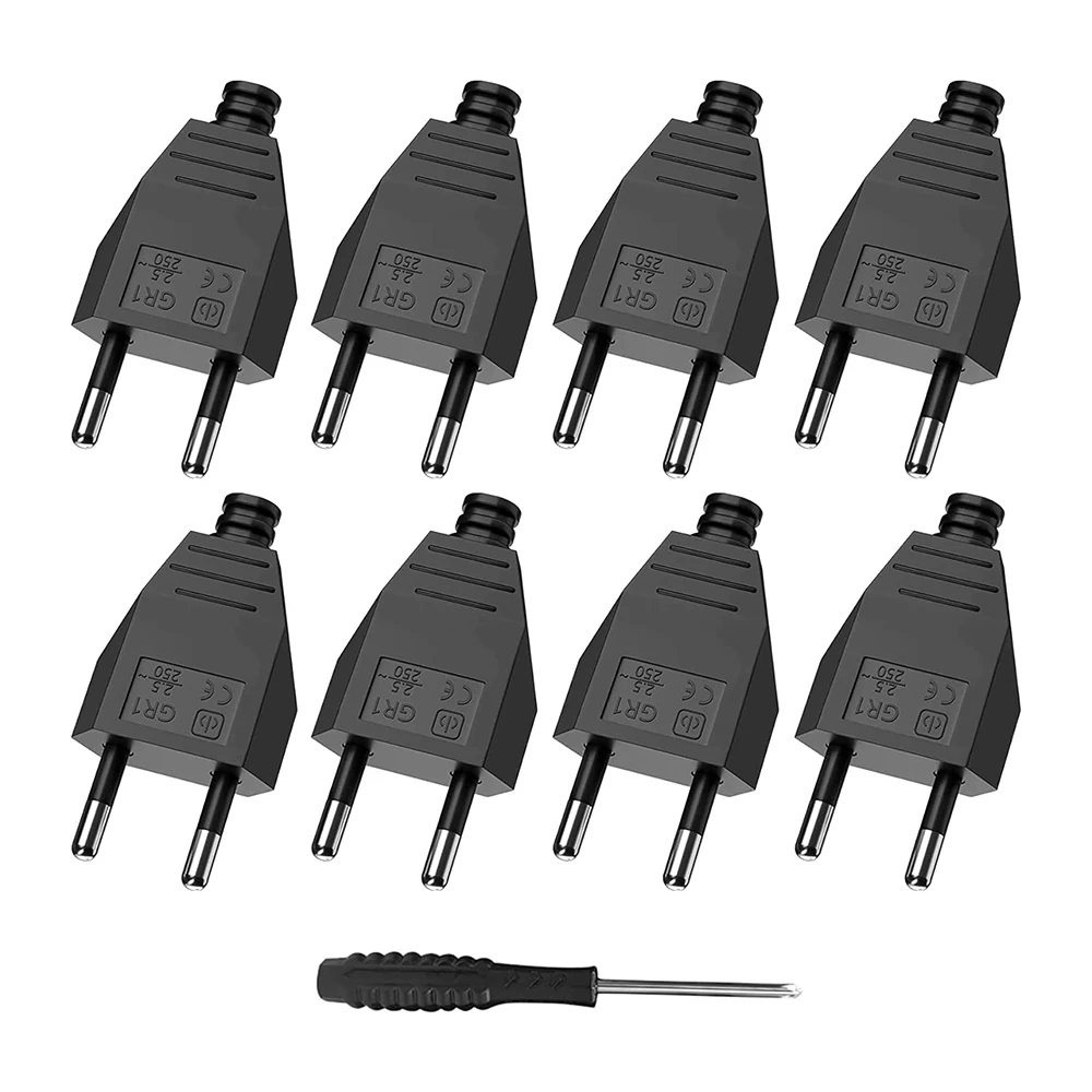 4/6/8 stücke EU Stecker Adapter Männlich Weiblich Montage Buchse Stecker 250 V Schuko Netzkabel Verdrahtete elektrische Buchse mit Schraubendreher Image