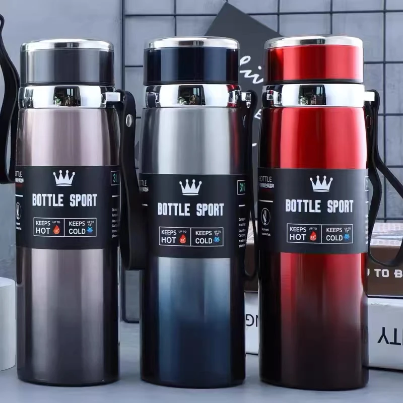 Thermo-Wasserflasche halten kalte und heiße Wasserflasche, Thermoskanne für Kaffee, Tee, Isolierflaschen, Edelstahl-Thermosflasche, Geschenke Image
