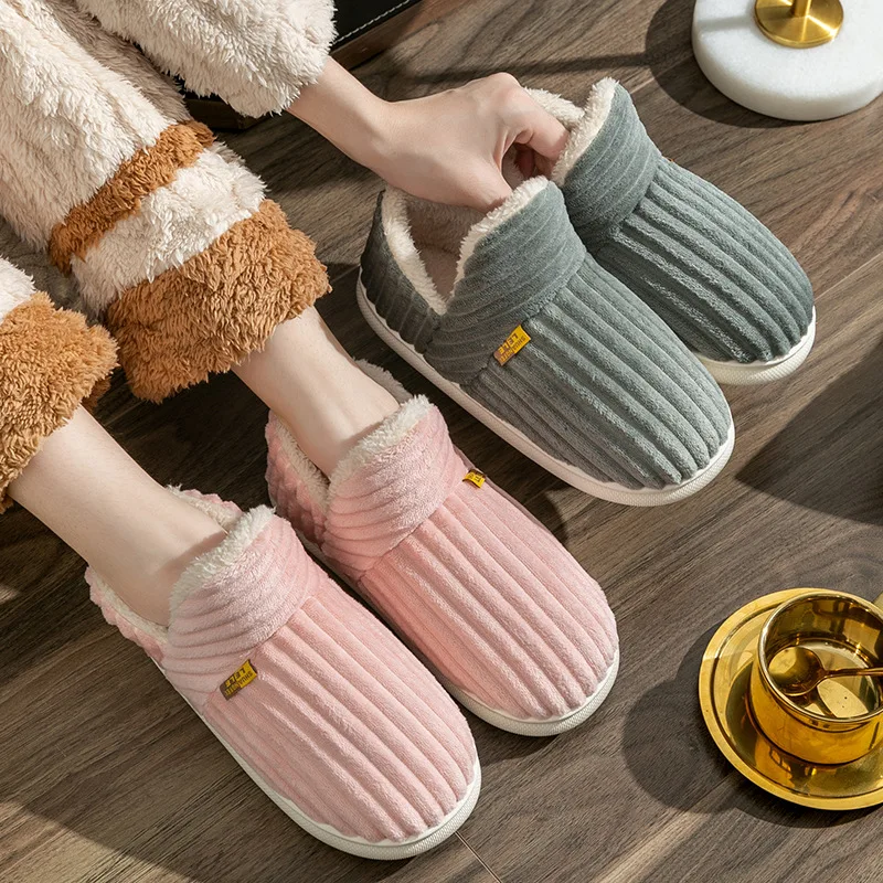 Fashion Fuzzy Women Shoes Indoor House Shoes Outdoor Antiskid Women Shoes Winter Warm Cozy Shoes Women Soft Women Cotton Shoes