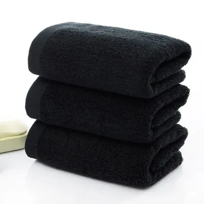 Black Towels Premium Black Hand Towels 100% Cotton Ultra Soft Highly Absorbent Hotel & Spa Quality Hand Towels Home Supplies NEW