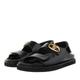 Valentino Garavani Sandalen - Sandal Vlogo - Gr. 39 (EU) - in Schwarz - für Damen - aus Leder & Leder & Gummi & Leder