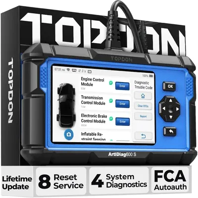 OBD2 Scanner T AD600S, Scan Tool, Code Reader, Diagnostics for ABS, SRS, at, Engine, 8 Reset