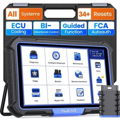 MUCAR VO8 Car Diagnostic Tool 2024 OEM Full Systems OBD2 Scanner Active Test ECU Coding 34 Resets