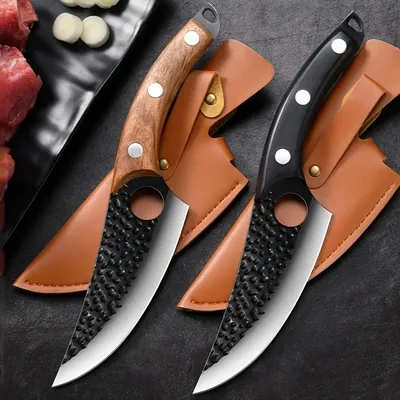 PLYS 5.9 Inch Meat Cleaver Stainless Steel Butcher's Boning Knife Camping BBQ Portable Cutting Knife