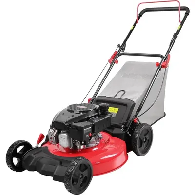 Lawn Mower, Push Gas Lawn Mower 21-Inch 144cc Engine 2-in-1 Mulching Side Discharge Lawn Mower