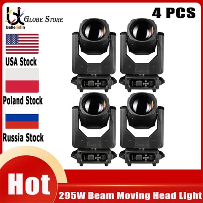 0 Tax 4Pcs 295W Bulb Beam Moving Head Lighting 8+18+8 Prism and 16 Prism Spot DMX Gobo Rainbow