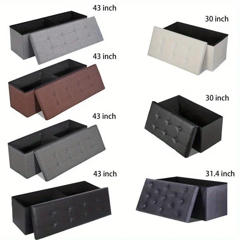 Storage Ottoman Bench Foot Rest Stool for Bedroom Entryway Living Room