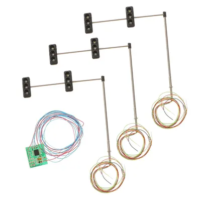 3x Model Train Diorama LED 3-Light 70mm Metal Traffic Lights 5-6V 4#