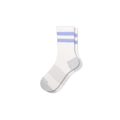 Women's Vintage Stripes Half Calf Socks - Dawn Blue - Small - Cotton Blend - Bombas