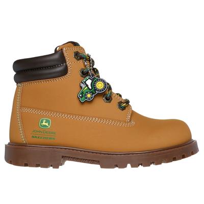 Skechers Boy's John Deere: Power Reach - Rugged-Dozer Boots | Size 11.5 | Wheat | Synthetic