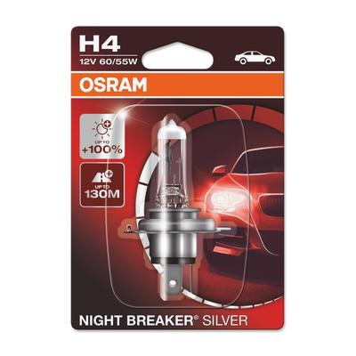 OSRAM NIGHT BREAKER® SILVER H4 Einzelblister Glühlampe, Fernscheinwerfer,Glühlampe, Nebelscheinwerfer,Glühlampe, Hauptsc