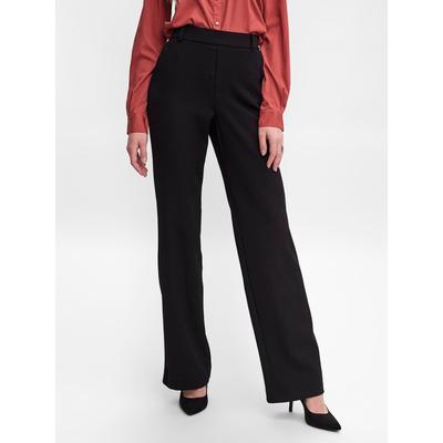 Anzughose VERO MODA "VMMAYA MR STRAIGHT SOLID PANT", Damen, Gr. L (40), Länge 32, schwarz, Web, Obermaterial: 62% Polyester, 33% Viskose, 5% Elasthan, elegant, Hosen Image