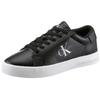 Sneaker CALVIN KLEIN JEANS "CLASSIC CUPSOLE LACEUP LOW LTH", Herren, Gr. 41, schwarz, Leder, casual, Schuhe, mit kontrastfarbigen Logodruck, Freizeitschuh, Halbschuh, Schnürschuh