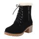 Black Boots Women Boots Womens s Wedge Boots Thick Heel Super High Heel Suede Cotton Shoes Front Thick Snow Boots Purple Shoes Wide Fit Cowboy Boots Women s (Black, 5.5)