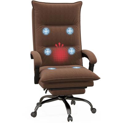 Massage-Bürostuhl, Schreibtischstuhl, 114-121,5 cm Höhenverstellbarer Drehstuhl mit Heizfunktion,