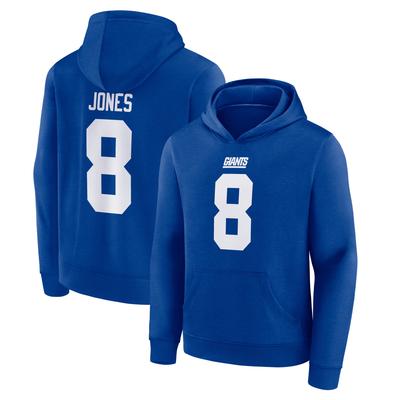 New York Giants Name und Nummer Grafik Hoodie - Daniel Jones 8 - Jugendliche Image