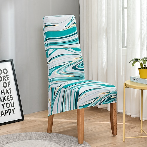 Elastische Esszimmerstuhlbezüge Stuhlhussen xl/übergroß, abnehmbarer, waschbarer, weicher Spandex mit hoher Rückenlehne, großer Stuhlbezug, Schonbezug für Esszimmer, Küche, Hoteltisch, Bankett