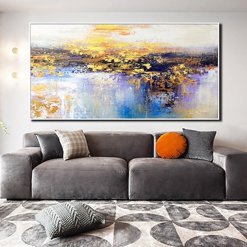 handgefertigtes Ölgemälde auf Leinwand, Wandkunst, Dekoration, abstraktes Messergemälde, Landschaftsweiß, für die Inneneinrichtung, gerolltes, rahmenloses, unbelastetes Gemälde Image