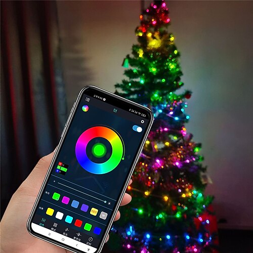 elegante Hochzeitsempfangsparty 5m 10m LED-Lichterkette USB-Traumfarbe intelligente Lichterkette mit Fernbedienung und App-Steuerung für Zimmer, Hochzeit, Weihnachtsbaumdekoration Image