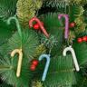 6 pezzi di ornamenti natalizi a forma di bastoncino di zucchero alla menta piperita, decorazione per albero di Natale, bastoncini di zucchero alla menta piperita glitterati, regalo di festa per