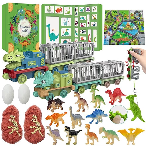 Weihnachts Adventskalender Füllartikel Weihnachtsgeschenke für Jungen Kinder Weihnachts Countdown Dinosaurier kommt zu Kalender DIY Tyrannosaurus Rex Dinosaurier Spielzeug Set Image