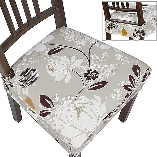 Küchenstuhlbezug Stuhlhussen Blumen Bedruckt Polyester Überzüge Image