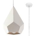 Lampe suspendue céramique blanc H 135 cm
