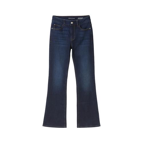 TOM TAILOR Damen Kate Narrow Bootcut Jeans mit Bio-Baumwolle, blau, Uni, Gr. 27/30