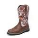 crazynekos Mens Cowboy Boots - Round Toe Cowboy Boots for Men Traditional Mens Western Boots (Brown,5.5)