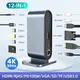 Docking station USB C 12 in 1 PD 100W HUB USB C Adattatore da tipo C a HDMI 4K 30Hz VGA RJ45 USB 3.0