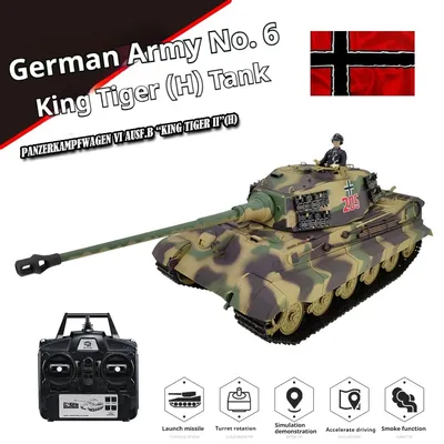 Deutscher Tiger King Henschel Heavy Remote Control Tank Projectile 2.4G Fernbedienungsmodell Multifunktionales ferngesteuertes Spielzeug