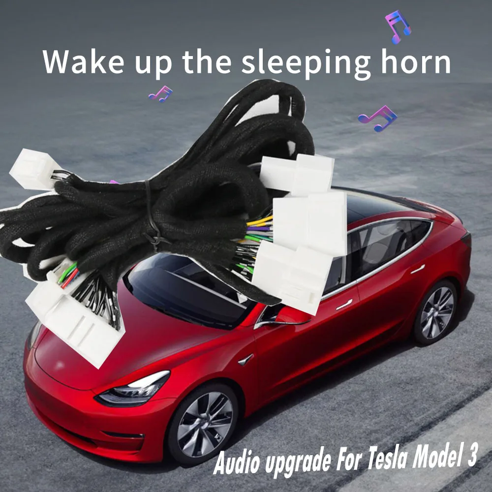 Audio-Upgrade-Kabel für Tesla Model 3 2018 2021, aktivierender Aktivierungskabelbaum, Hornmelodie, modifizieren Kabel, Plug-and-Play-Zubehör Image