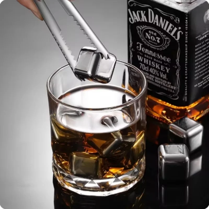4/8pcs wieder verwendbare Whisky Steine Edelstahl Eiswürfel schnell einfrieren Wein kühler Lebensmittel qualität Metall pellets Bier kühler Bar Werkzeug
