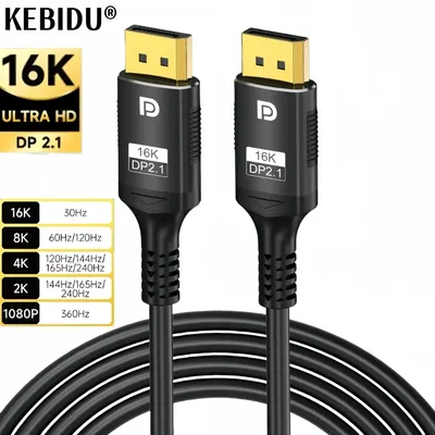 16K DP 2.1 8K@120Hz 4K@240Hz 80Gbps HDR Video Audio Displayport Kabel Display Port für Laptop TV Xbox Projektor Gaming Monitor